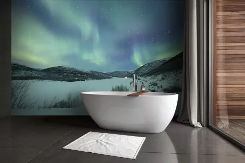 Papier peint salle de bain Aurore polaire