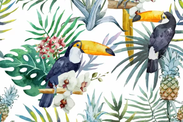 Tableau toile grand format Toucans