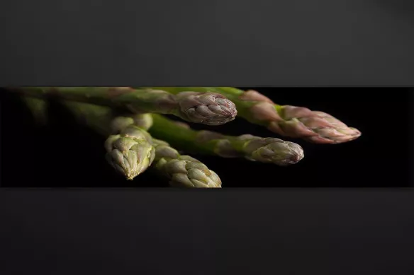 Crédence asperges fond noir
