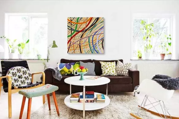 Tableau moderne coloré Trame jaune