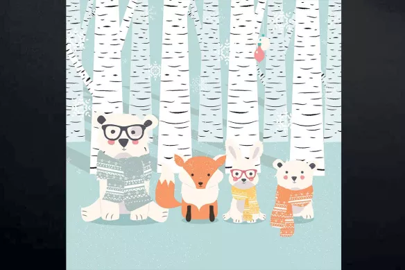 Toile impression pour enfant animaux Charmante compagnie