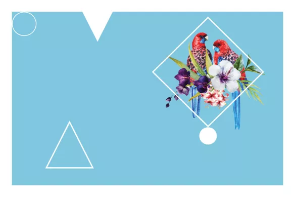Tableau déco Perroquet tropical bleu ciel