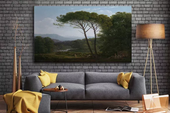 décoration salon tableau toile paysage source