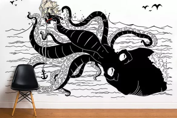 Tapisserie originale Kraken