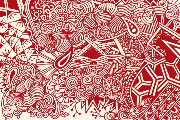 tableau rouge joyeuse pagaille