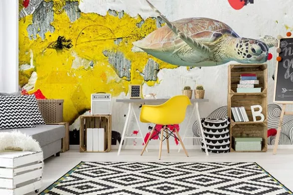 papier-peint-chambre-ado-tortue