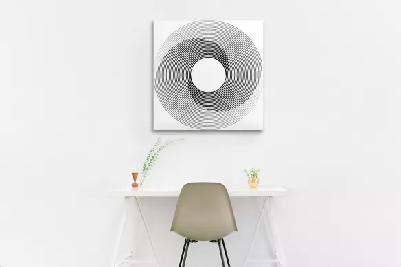 Tableau noir et blanc Tourbillon