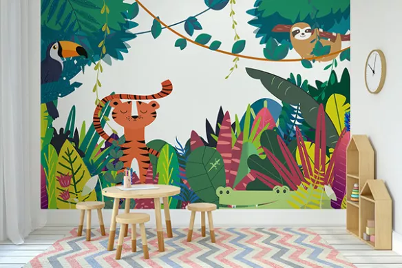 Décoration murale enfant Le monde de la jungle