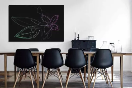 Tableau grand format Fleur de Vanille bleu