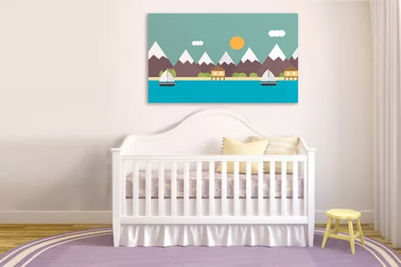 Tableau mer et montagnes pour enfant