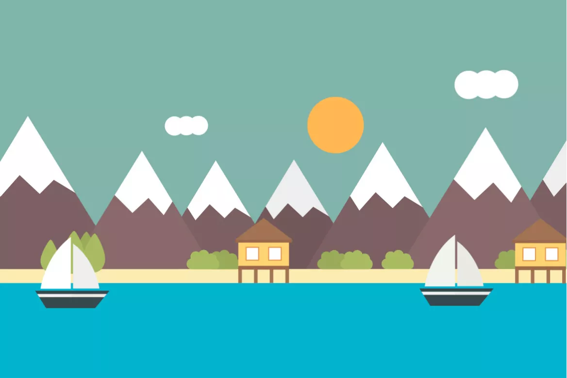 Tableau mer et montagnes pour enfant