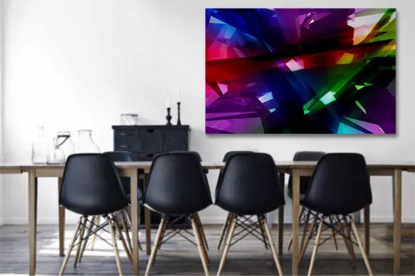 cadre mural design rayons cristaux