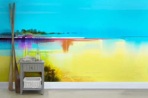 Papier peint motif horizon abstrait