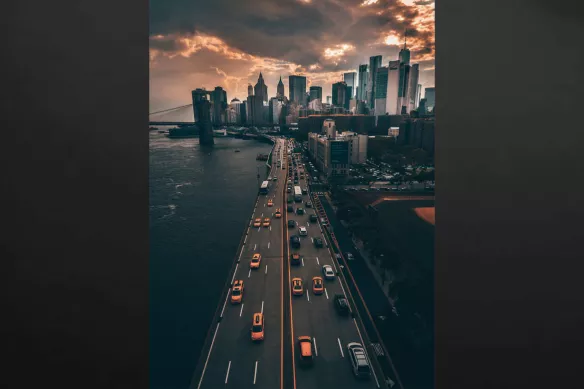 cadre new york vue sur boulevard