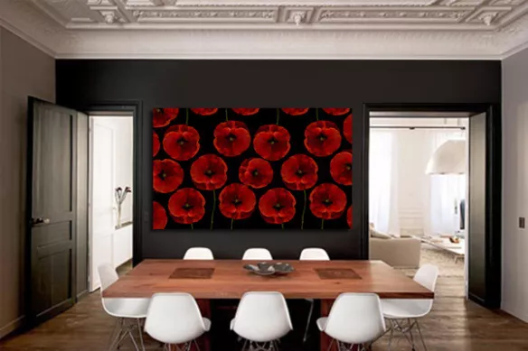 décoration rouge et noir tableau coquelicot