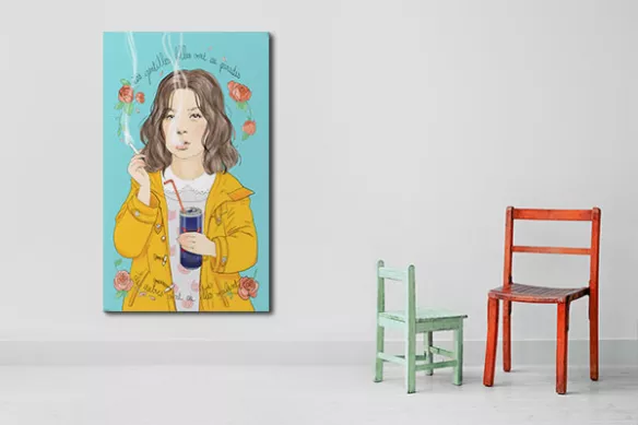 Tableau art Fillette rebelle