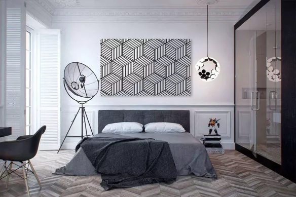 décoration chambre moderne tableau géométrique izoa