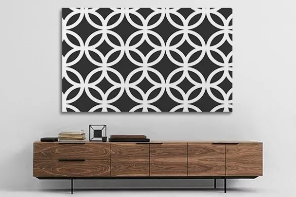 tableau géométrique noir et blanc florilège