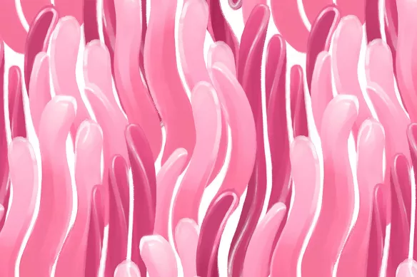 tableau toile rose motif abstrait