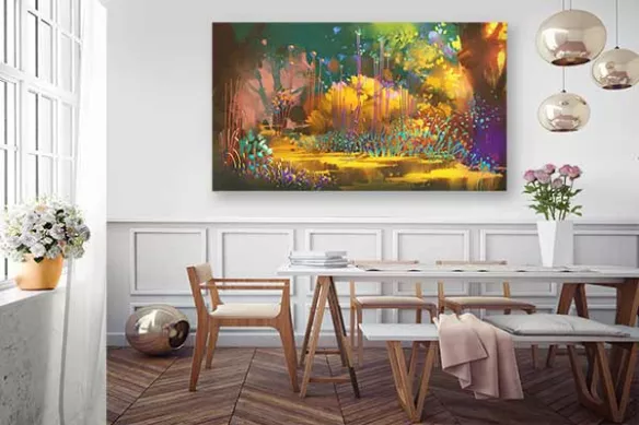décoration-salle-a-manger-tableau-foret-imaginaire