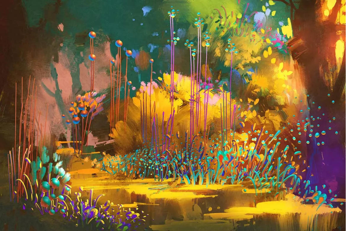 décoration-salle-a-manger-tableau-foret-imaginaire