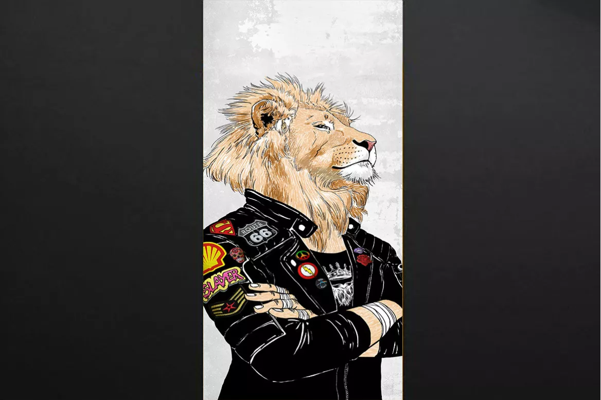 Décoration porte fier comme un lion