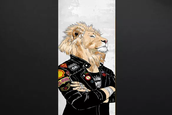 trompe-oeil-pour-porte-adolescent-lion