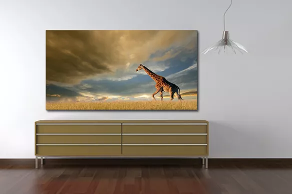 Tableau girafe dans la plaine Africaine