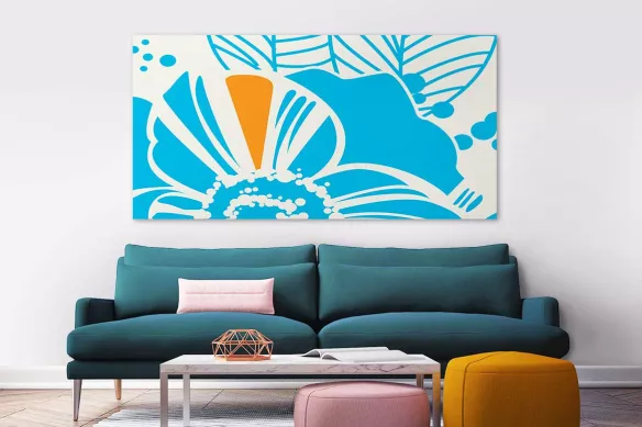 Toile murale bleue Bourrache