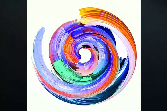 tableau abstrait carré rapsody