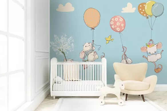 Papier peint  enfant Famille Souris