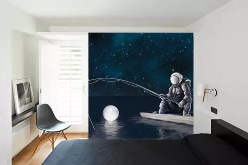 Papier peint panoramique Pêcheur astronaute