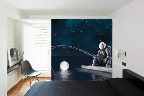 Papier peint panoramique Pêcheur astronaute