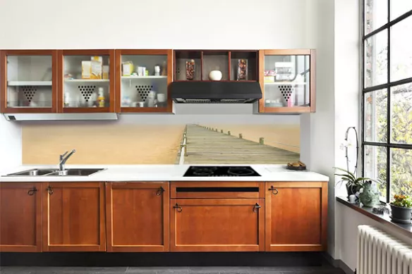 crédence déco pour cuisine en bois