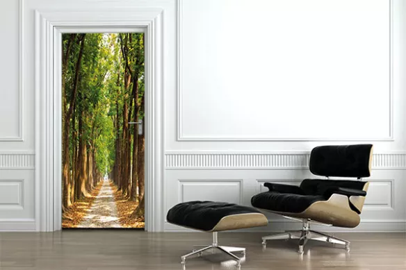 stickers trompe l'oeil chemin forestier