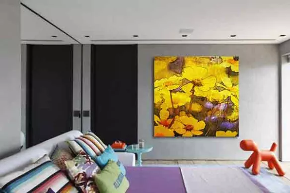 Tableau mural fleur Pâquerettes jaunes