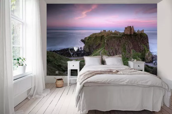 Tapisserie trompe l'oeil mer et sentier écossais