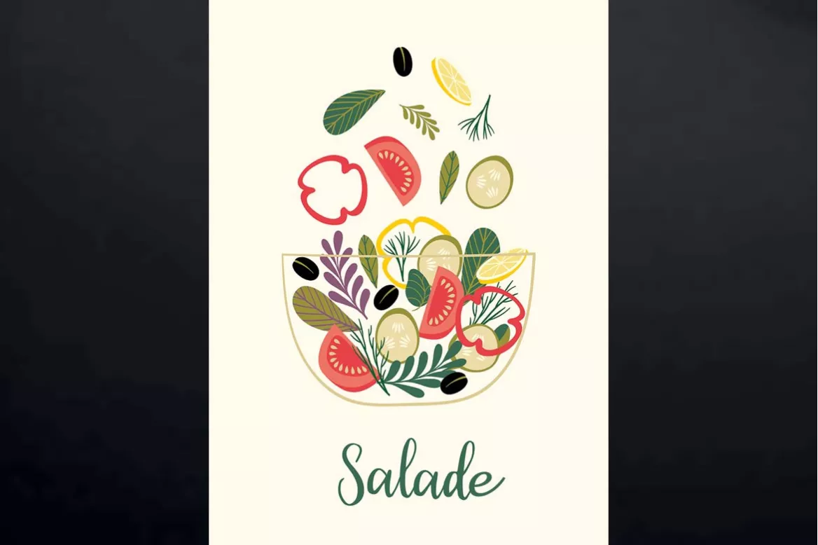 Tableau cuisine Salade