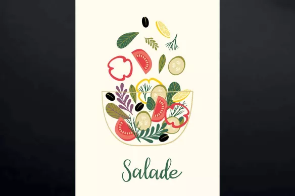 cadre-mural-pour-cuisine-salade