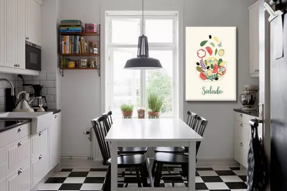 déco-cuisine-rétro-cadre-mural-salade