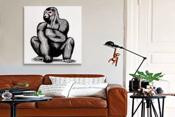 tableau-art-gorille-masqué