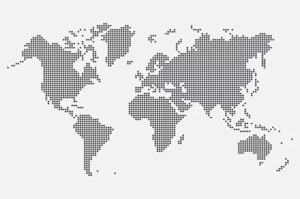Papier peint carte du monde Ronds noirs