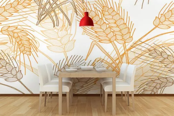 papier peint panoramique sur-mesure cuisine epi de blé