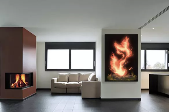 cadre-décoration-loup-de-feu