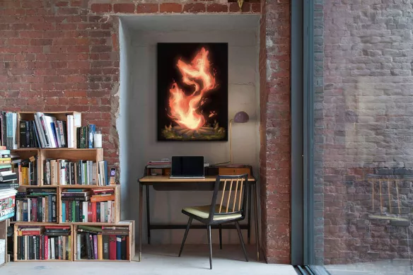 tableau-sur-toile-loup-de-feu