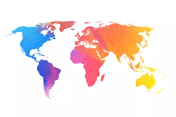 tableau carte du monde Watercolor