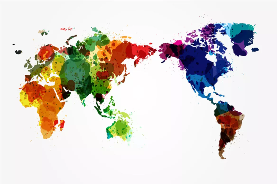 Tableau Mappemonde T ches De Couleurs Planisph re D co Color 