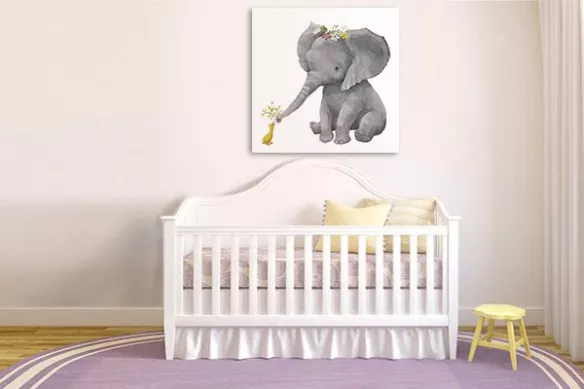 tableau enfant éléphanteau chambre bébé