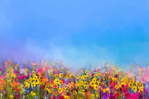 papier-peint-sur-mesure-fleurs-sauvages-effet-peinture