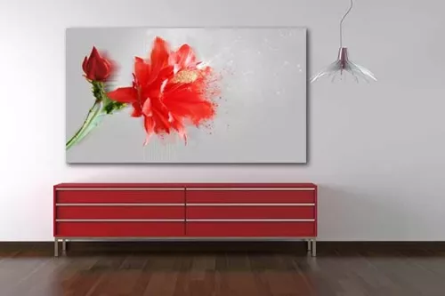  Tableau fleur Amaryllis rouge
